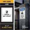 imageAvery Industrial Outdoor Vinyl Sign Labels 5quot x 7quot Permanent Laser Printable White 50 Blank Signs 61551