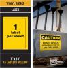 imageAvery Industrial Outdoor Vinyl Sign Labels 7quot x 10quot Permanent Laser Printable Safety Yellow 15 Blank Signs 61554