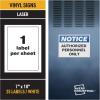 imageAvery Industrial Outdoor Vinyl Sign Labels 7quot x 10quot Permanent Laser Printable White 25 Blank Signs 61552