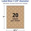 imageAvery Kraft Brown Round Labels Sure Feed Technology 15quot Diameter 300 Kraft Brown Labels PrinttoTheEdge LaserInkjet Printable300 labels