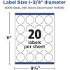 imageAvery Matte White Round Labels Sure Feed Technology 175quot Diameter 500 Matte White Printable Labels5 000 Labels