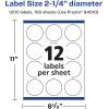imageAvery Matte White Round Labels Sure Feed Technology 225quot Diameter 300 Matte White Printable Labels1200 Labels