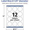 imageAvery Matte White Round Labels Sure Feed Technology 225quot Diameter 300 Matte White Printable Labels3000 Labels