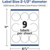 imageAvery Matte White Round Labels Sure Feed Technology 25quot Diameter 225 Matte White Printable Labels2 250 Labels