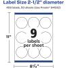 imageAvery Matte White Round Labels Sure Feed Technology 25quot Diameter 225 Matte White Printable Labels450 Labels