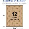 imageAvery Matte White Round Labels Sure Feed Technology 2quot Diameter 300 Matte White Printable Labels1 200 labels