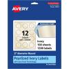 imageAvery Matte White Round Labels Sure Feed Technology 2quot Diameter 300 Matte White Printable Labels1 200 labels