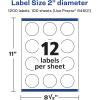 imageAvery Matte White Round Labels Sure Feed Technology 2quot Diameter 300 Matte White Printable Labels1 200 labels