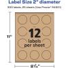 imageAvery Matte White Round Labels Sure Feed Technology 2quot Diameter 300 Matte White Printable Labels300 labels