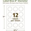imageAvery Matte White Round Labels Sure Feed Technology 2quot Diameter 300 Matte White Printable Labels300 labels