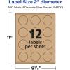 imageAvery Matte White Round Labels Sure Feed Technology 2quot Diameter 300 Matte White Printable Labels600 labels