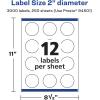 imageAvery Matte White Round Labels Sure Feed Technology 2quot Diameter 300 Matte White Printable LabelsMatte White