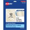 imageAvery Matte White Round Labels Sure Feed Technology 2quot Diameter 300 Matte White Printable LabelsPearlized Ivory