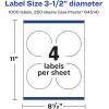 imageAvery Matte White Round Labels Sure Feed Technology 35quot Diameter 100 Matte White Printable Labels1 000 Labels