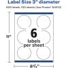 imageAvery Matte White Round Labels Sure Feed Technology 3quot Diameter 150 Matte White Printable Labels600 Labels