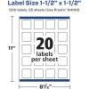 imageAvery Matte White Square Labels Sure Feed Technology 15quot x 15quot 500 Matte White Printable Labels500 Labels