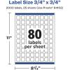 imageAvery Matte White Square Labels Sure Feed Technology 34quot x 34quot 2000 Matte White Printable Labels2 000 Labels