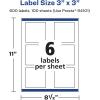 imageAvery Matte White Square Labels Sure Feed Technology 3quot x 3quot 150 Matte White Printable Labels600 Labels