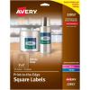 imageAvery Printable Blank Square Labels 2quot x 2quot Glossy Crystal Clear 120 Customizable Labels 22853Labels
