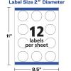 imageAvery Printable Round Labels with Sure Feed 2quot Diameter Glossy Clear 120 Customizable Labels 22825Pack of 2
