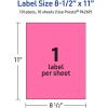 imageAvery Printable Sticker Paper 85quot x 11quot Matte White Repositionable Adhesive LaserInkjet Compatible 5 FullSize Label Sheets Great for Product Branding Cute Stickers Crafts and More 53202Bright Pink