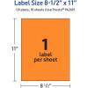 imageAvery Printable Sticker Paper 85quot x 11quot Matte White Repositionable Adhesive LaserInkjet Compatible 5 FullSize Label Sheets Great for Product Branding Cute Stickers Crafts and More 53202Bright Orange