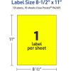 imageAvery Printable Sticker Paper 85quot x 11quot Matte White Repositionable Adhesive LaserInkjet Compatible 5 FullSize Label Sheets Great for Product Branding Cute Stickers Crafts and More 53202Neon Yellow