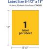 imageAvery Printable Sticker Paper 85quot x 11quot Matte White Repositionable Adhesive LaserInkjet Compatible 5 FullSize Label Sheets Great for Product Branding Cute Stickers Crafts and More 53202Bright Yellow