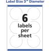 imageAvery Round Labels Sure Feed Technology 3quot Diameter 60 Glossy White Labels 36500600 labels