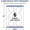 imageAvery TrueBlock Matte White Round Labels Sure Feed Technology 275quot Diameter 60 Matte White Labels PrinttoTheEdge LaserInkjet Printable Great for Packaging and Product Merchandising300 labels