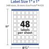 imageAvery TrueBlock Matte White Square Labels Sure Feed Technology 1quot x 1quot 480 Matte White Labels PrinttoTheEdge LaserInkjet Printable Great for Product Merchandising Stickers2 400 labels
