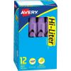 imageAVERY HiLiter DeskStyle Highlighters Smear Safe Ink Chisel Tip 12 Fluorescent Purple Highlighters 2406012 Count Pack of 1