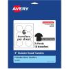 imageAvery Dark Transfer Paper for TShirts 3quot Diameter Pre DieCut IronOn Circle Transfers PrinttotheEdge 3 Sheets of Heat Transfer Paper 18 Total 02232