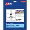 imageAvery Glossy Clear Square Labels with Sure Feed 3quot x 3quot 30 Glossy Clear Labels PrinttoTheEdge LaserInkjet Printable150 labels