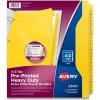 imageAvery HeavyDuty Plastic Industrial Dividers 26 AZ Tabs Yellow 23081AZ Plastic Dividers