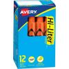 imageAvery HiLiter DeskStyle Highlighters Smear Safe Ink Chisel Tip 12 Fluorescent Orange Highlighters 2405012 Count Pack of 12