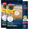 imageAvery High Visibility Printable Round Labels with Sure Feed 25quot Diameter White Laser Printer 300 per Pack 2 Packs 600 Customizable Blank Labels Total 45294600 labels