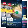 imageAvery High Visibility Round Labels Sure Feed Technology 123quot Diameter White Customizable Blank Labels Laser Printable 600 Total 52931 200 labels