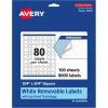 imageAvery Matte White Removable Square Labels Sure Feed Technology PrinttoTheEdge 34quot x 34quot 1200 Removable Labels LaserInkjet Printable8 000 labels