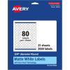 imageAvery Matte White Round Labels Sure Feed Technology 34quot Diameter 2000 Matte White Printable Labels2 000 Labels