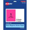 imageAvery Printable Sticker Paper 85quot x 11quot Matte White Repositionable Adhesive LaserInkjet Compatible 5 FullSize Label Sheets Great for Product Branding Cute Stickers Crafts and More 53202Neon Magenta