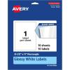 imageAvery Printable Sticker Paper 85quot x 11quot Matte White Repositionable Adhesive LaserInkjet Compatible 5 FullSize Label Sheets Great for Product Branding Cute Stickers Crafts and More 53202White
