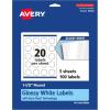 imageAvery Round Labels Sure Feed Technology 15quot Diameter 200 Glossy White Labels 36491100 labels