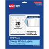 imageAvery Round Labels Sure Feed Technology 15quot Diameter 200 Glossy White Labels 364912 000 labels