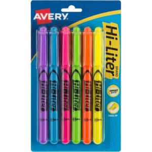 imageAVERY HiLiter PenStyle Highlighters Smear Safe Ink Chisel Tip 4 Assorted Color Highlighters 235451 Count Pack of 36