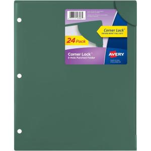 imageAvery Corner Lock Binder Pocket for 3 Ring Binders Aqua Blue with Clear Front for 85quot x 11quot Documents AcidFree and ArchivalSafe 1 Binder Folder 47837Sage Green