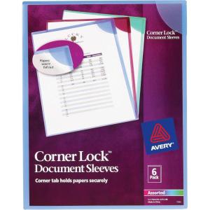 imageAvery Corner Lock Binder Pocket for 3 Ring Binders Aqua Blue with Clear Front for 85quot x 11quot Documents AcidFree and ArchivalSafe 1 Binder Folder 47837Assorted
