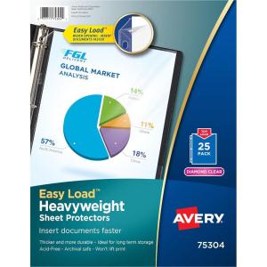 imageAvery Diamond Clear Heavyweight Sheet Protectors Easy Load 200 Document Protectors 7440025 pack