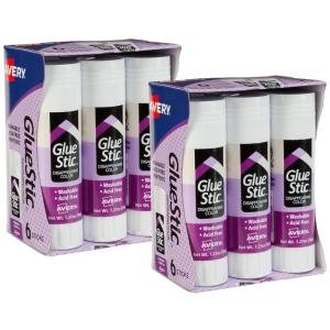 imageAvery Glue Stic Disappearing Purple Washable NonToxic 127oz 6 Glue Sticks 9807112 pack