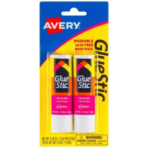 imageAvery Glue Stick White Washable Nontoxic 026 oz Permanent Glue Stic 6pk 980952 sticks